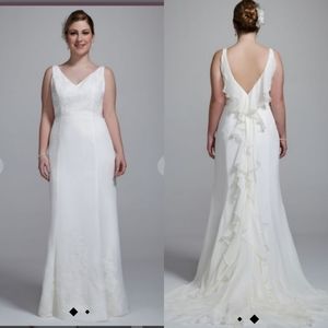 David's bridal ruffle wedding gown